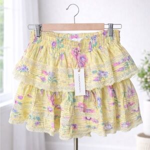 NWT Love Shack Fancy Floral Yellow Skirt